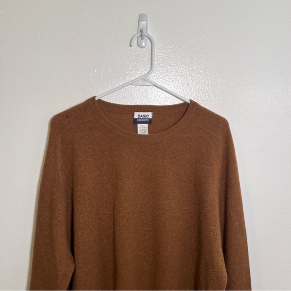 Vintage Basic Concepts Crewneck Sweater Tan Cashmere L - Picture 3 of 10